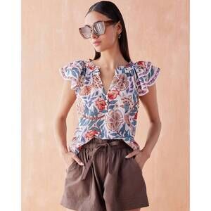 NEW OMIKA wilora v neck blouse in brown